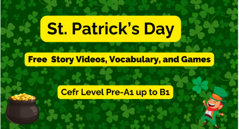 Green White Illustrated Clover Background Happy St. Patrick's Day Desktop Wallpaper